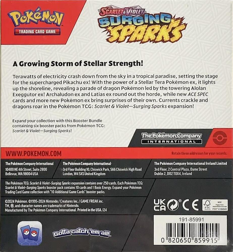 Pokémon TCG: Surging Sparks Booster Bundle (Retail) - English Edition (Factory Sealed) by Pokémon