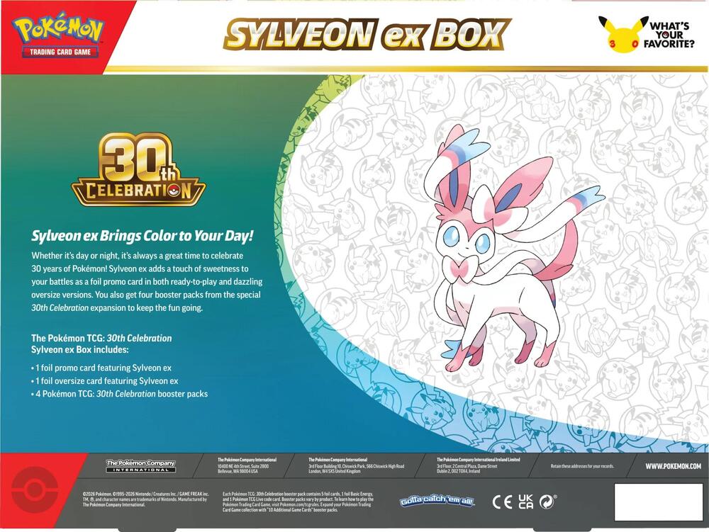 Pokémon TCG: 30th Celebration Sylveon ex Box - English Edition (Factory Sealed) by Pokémon