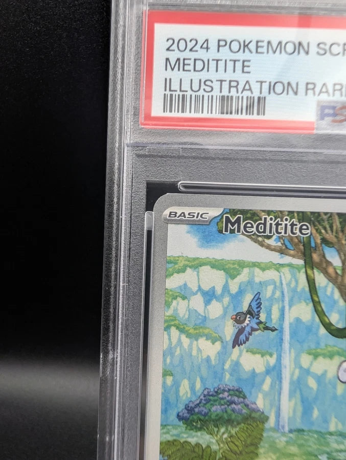 Pokémon TCG: 2024 Stellar Crown Meditite 153/142 Illustration Rare PSA 10 GEM MINT