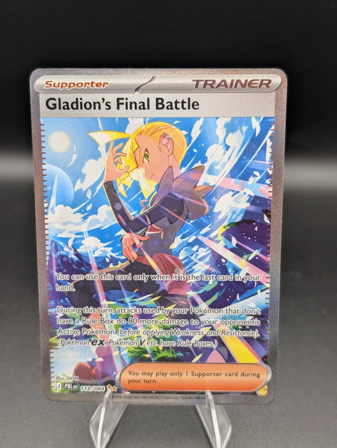 Gladion's Final Battle 118/084 SIR Pitch Black ME05 Full Art Trainer Pokemon NM