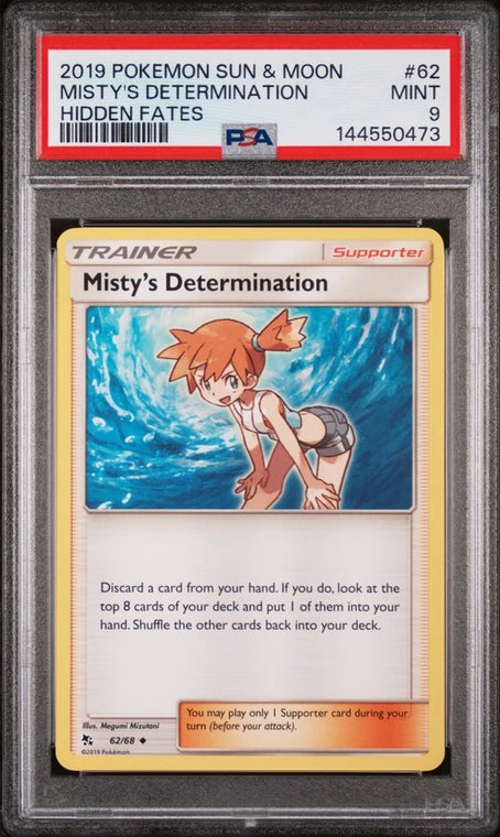 2019 Pokemon Misty's Determination #62/80 PSA 9 MINT LOW POP Only 53 Sun & Moon