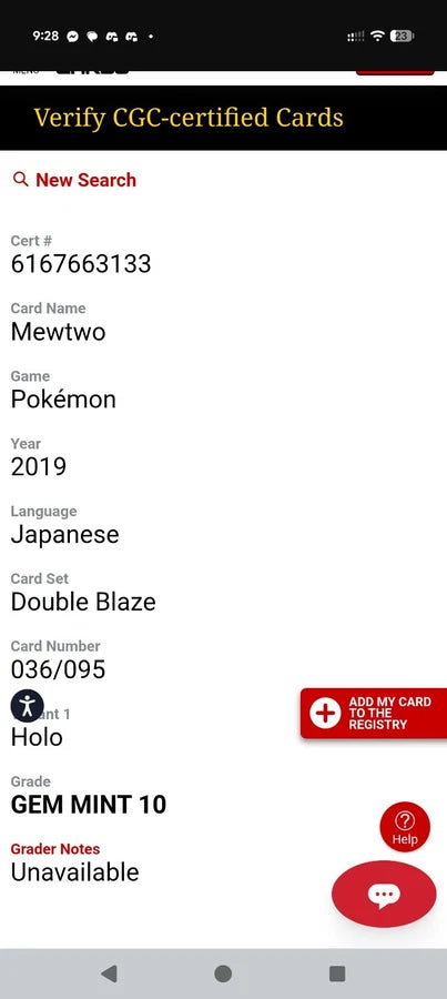Pokémon TCG: 2019 Japanese Double Blaze Mewtwo Holo #036 CGC 10 Gem Mint Card Low Pop