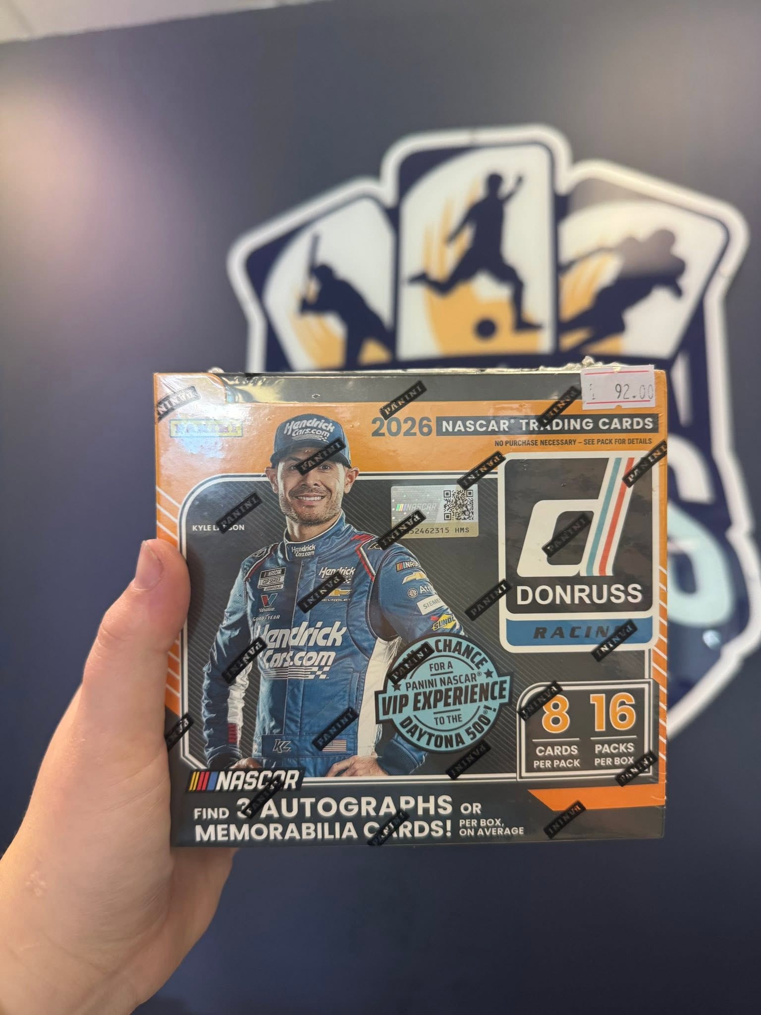 Sealed NASCAR trading card box photographed by Valley Cards